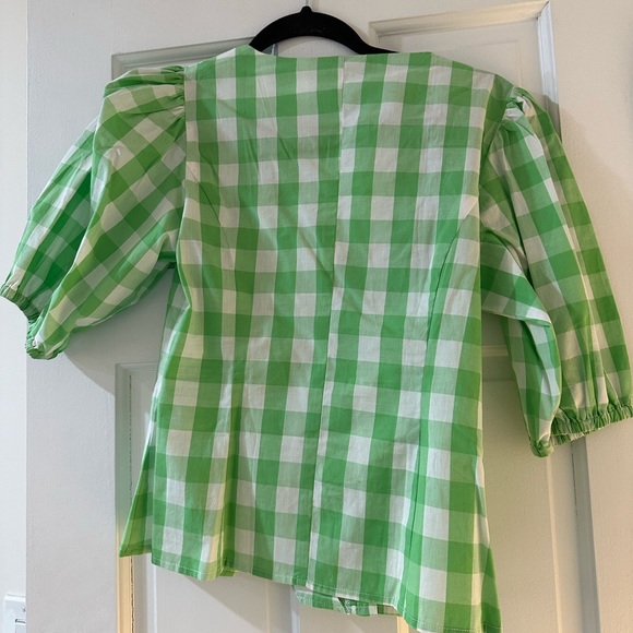 KITRI Women's Bridget Gingham Top, Green Gingham, 8 (Shopbop) - Picture 6 of 7
